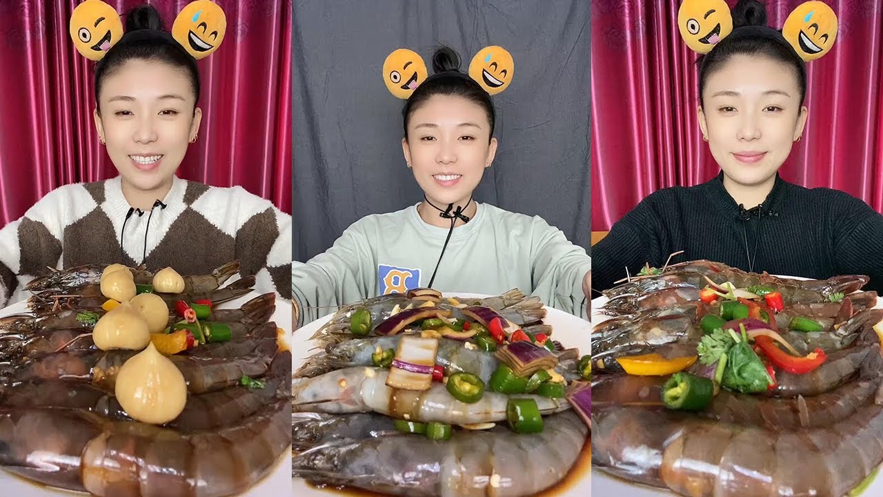 【XueYan Mukbang】Thai shrimp+choking shrimp🦐🌶🧄🍋#Seafood#asmr