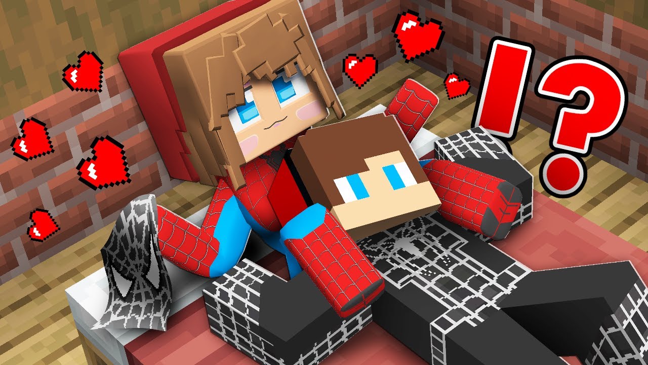 JJ Spider Man Symbiot fell into SPIDER GIRL'S LOVE TRAP in Minecraft - Maizen
