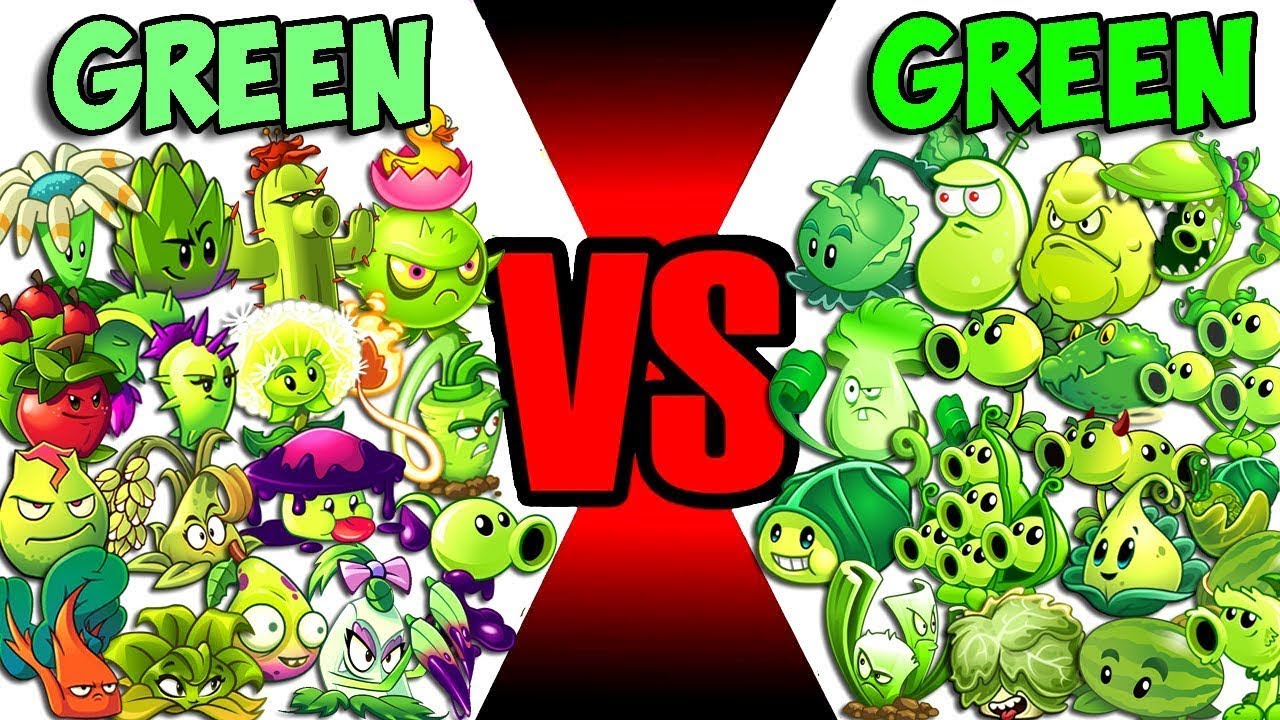 Team GREEN 50% vs GREEN 100% - Who Will Win? - PvZ 2 Plant Vs Plant