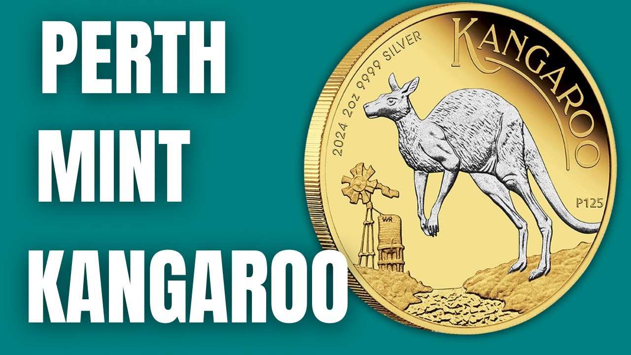 Reverse 24-carat GOLD Gilded Perth Mint Kangaroo 2oz Silver Proof 2024 coin