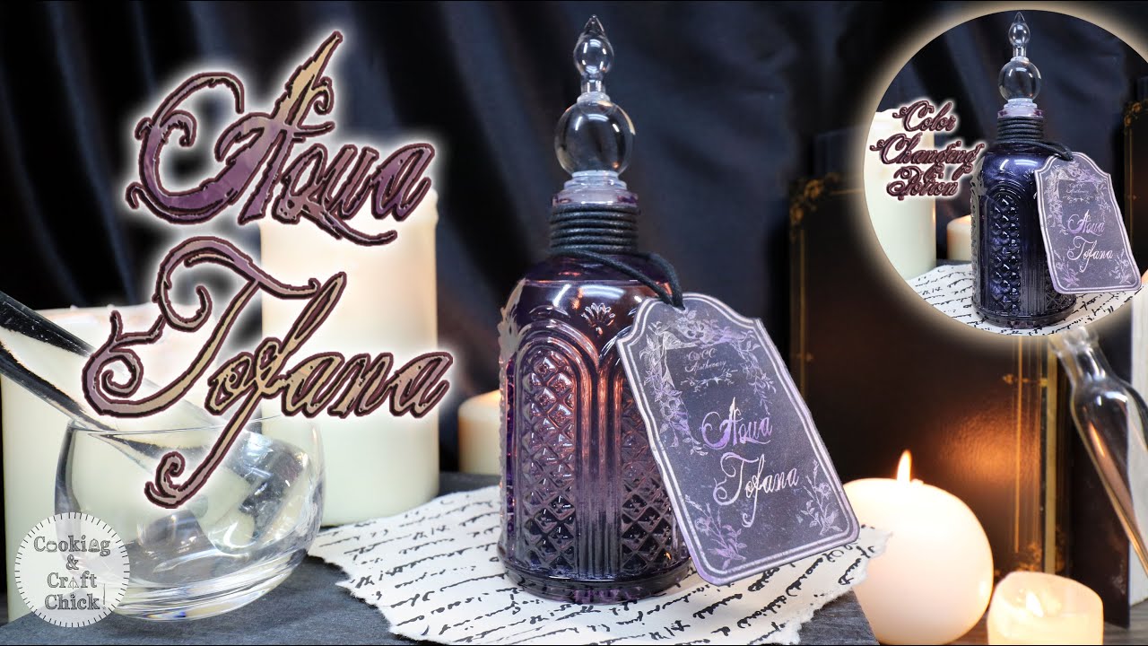 Aqua Tofana : Belladonna, Arsenic, and Lead : Poison : Color Changing Potion : DIY Prop Bottle