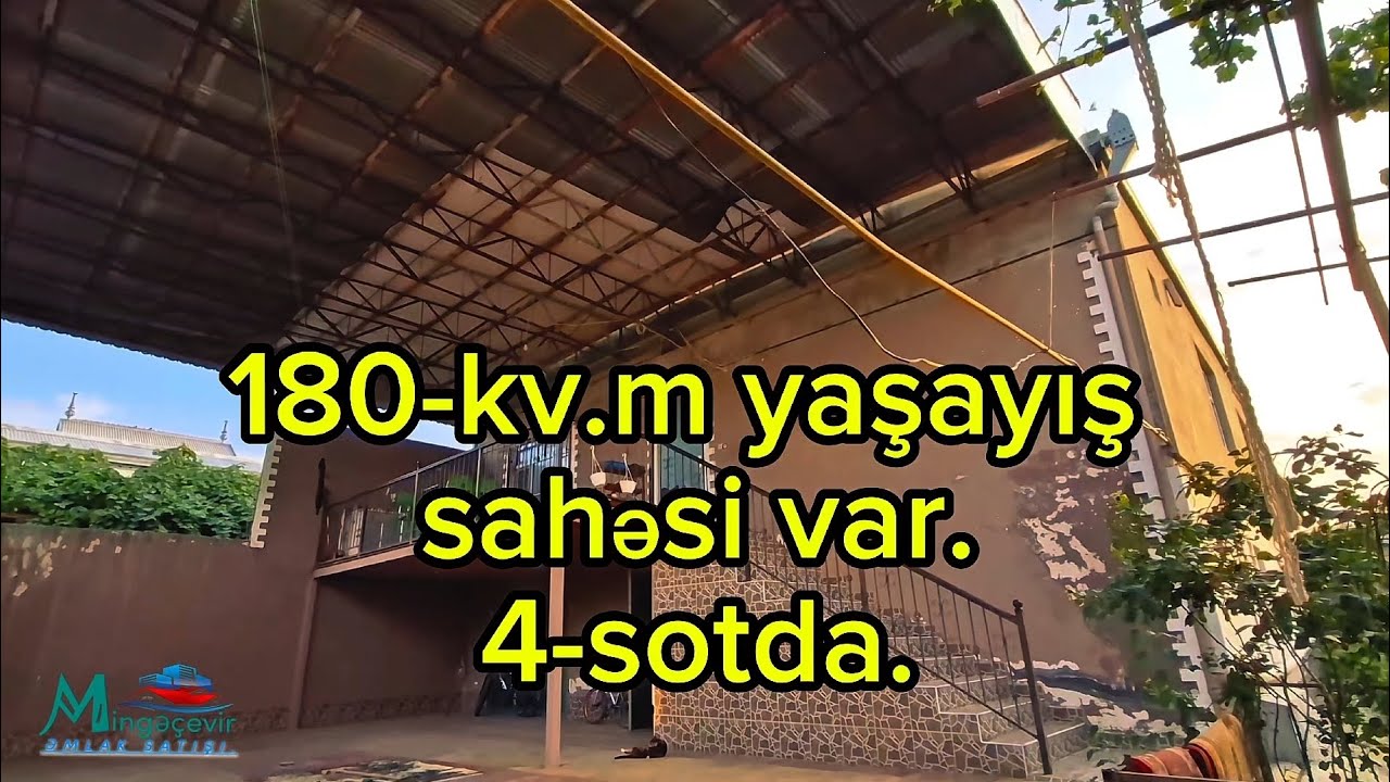 (🎬14.85).100.000₼.4-sotda Təmirli həyət evi satılır. Qresdə 055-289-01-77 