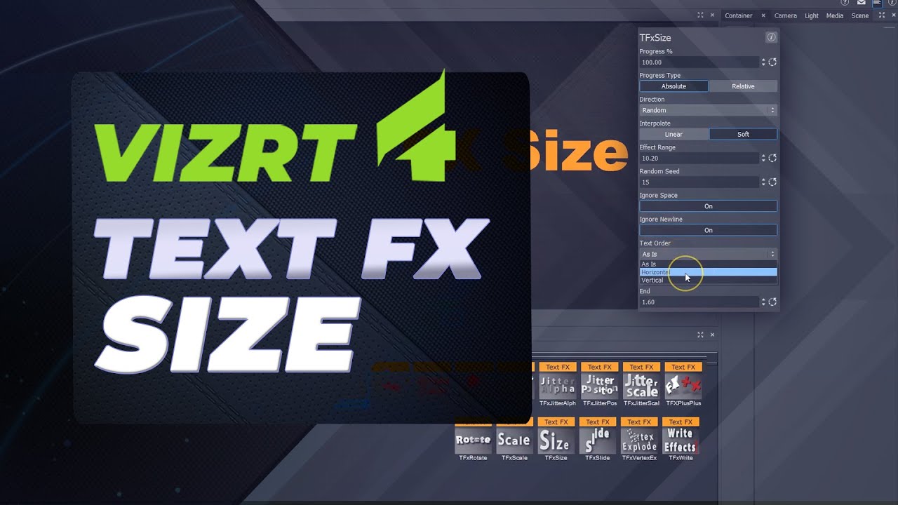 Vizrt 4 Text FX Size Plugin Tutorial