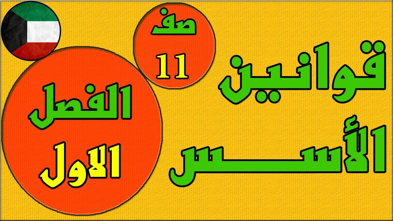 قوانين الاسس ، الفصل الاول كتاب الطالب رياضيات  - الصف الحادي عشر