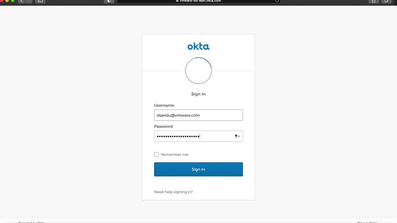 VMware SD-WAN Integrations: Okta SSO