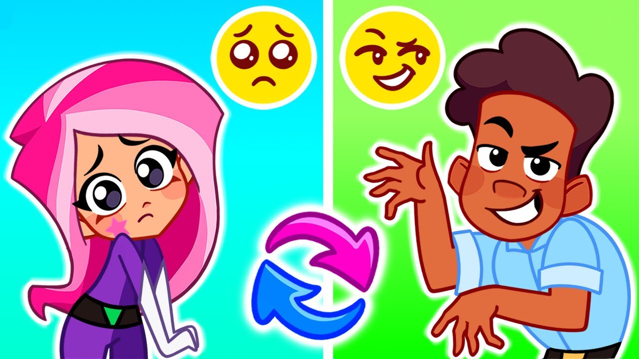We Swapped Emotions?! 😜✨ Learn to Control Your Feelings & Emotions | Pink vs Black Color Challenge
