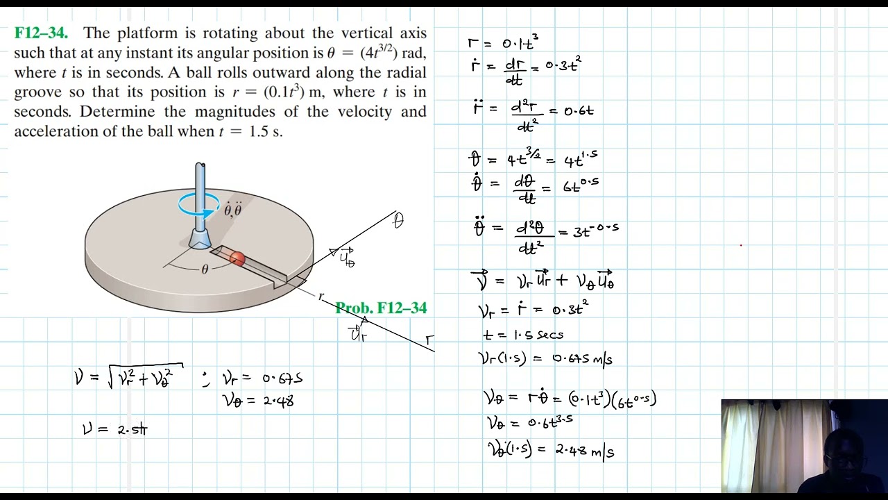 F12–34 Kinematics of a Particle (Chapter 12: Hibbeler Dynamics) Benam Academy