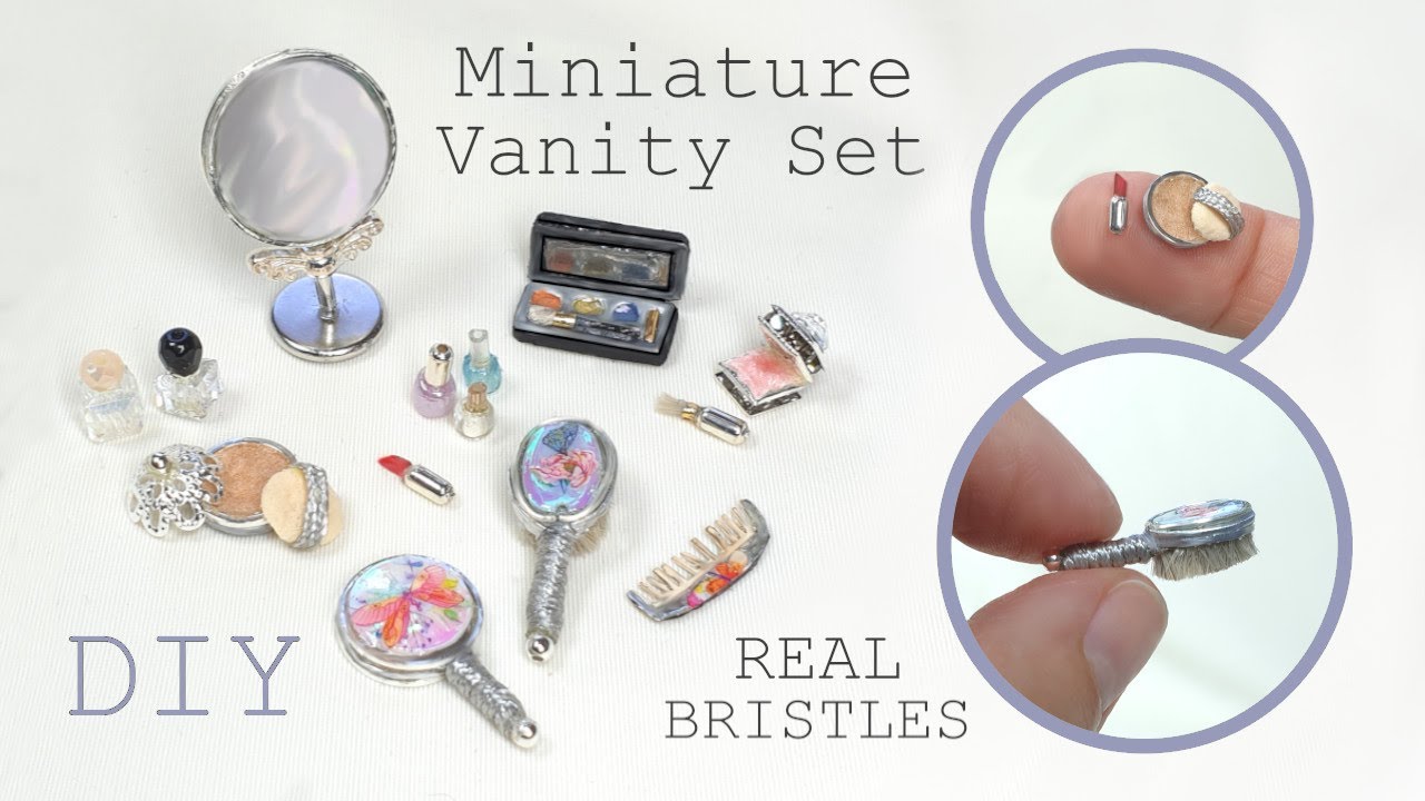 DIY Easy MINIATURE Vanity Kit / Set ACCESSORIES | Dolls house Vanity Table Set #diyvanityaccessories