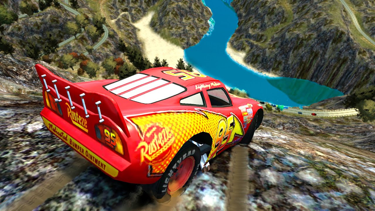 GTA 4 Lightning McQueen Cliff Drops & Crashes ep.3