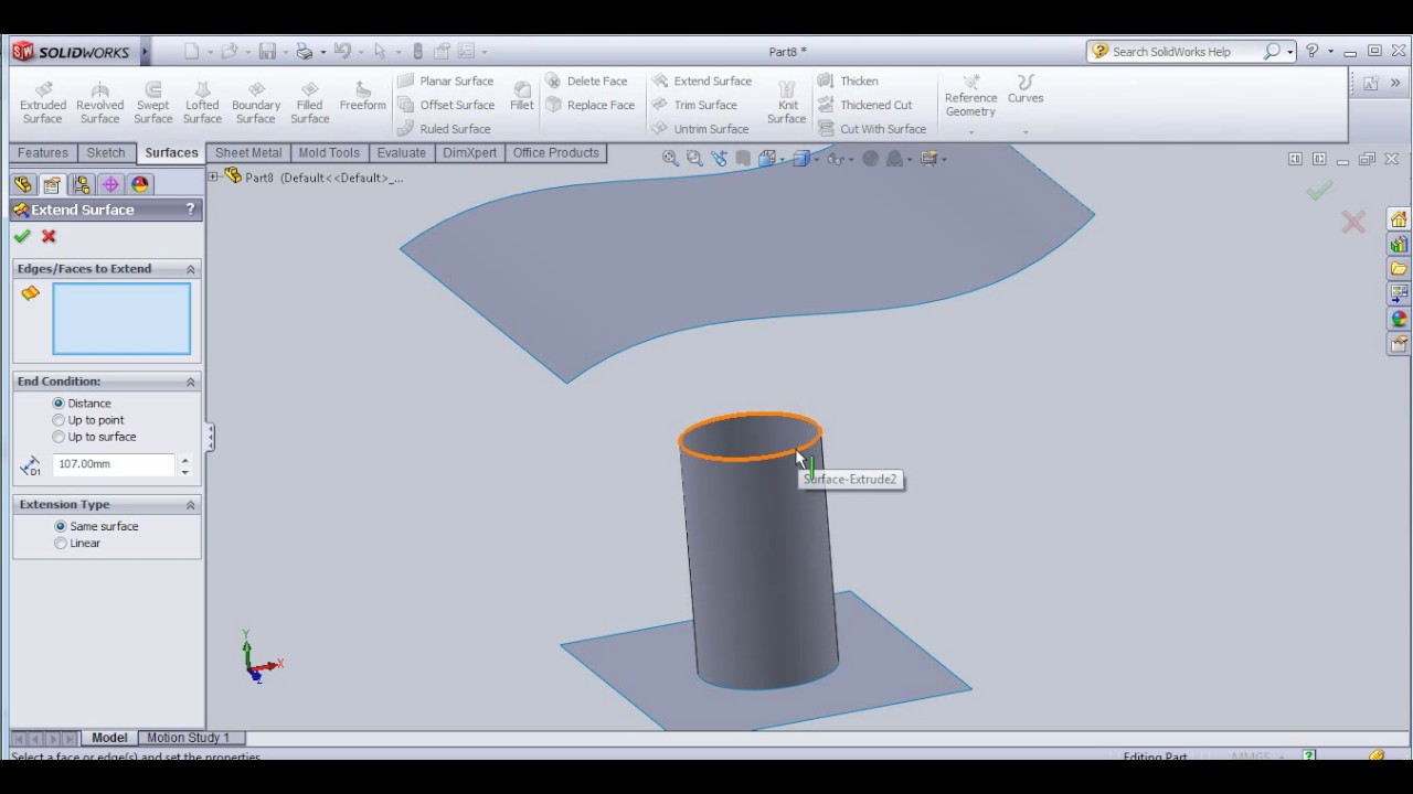 EXTEND SURFACE TRIM SURFACE UNTRIM SURFACE