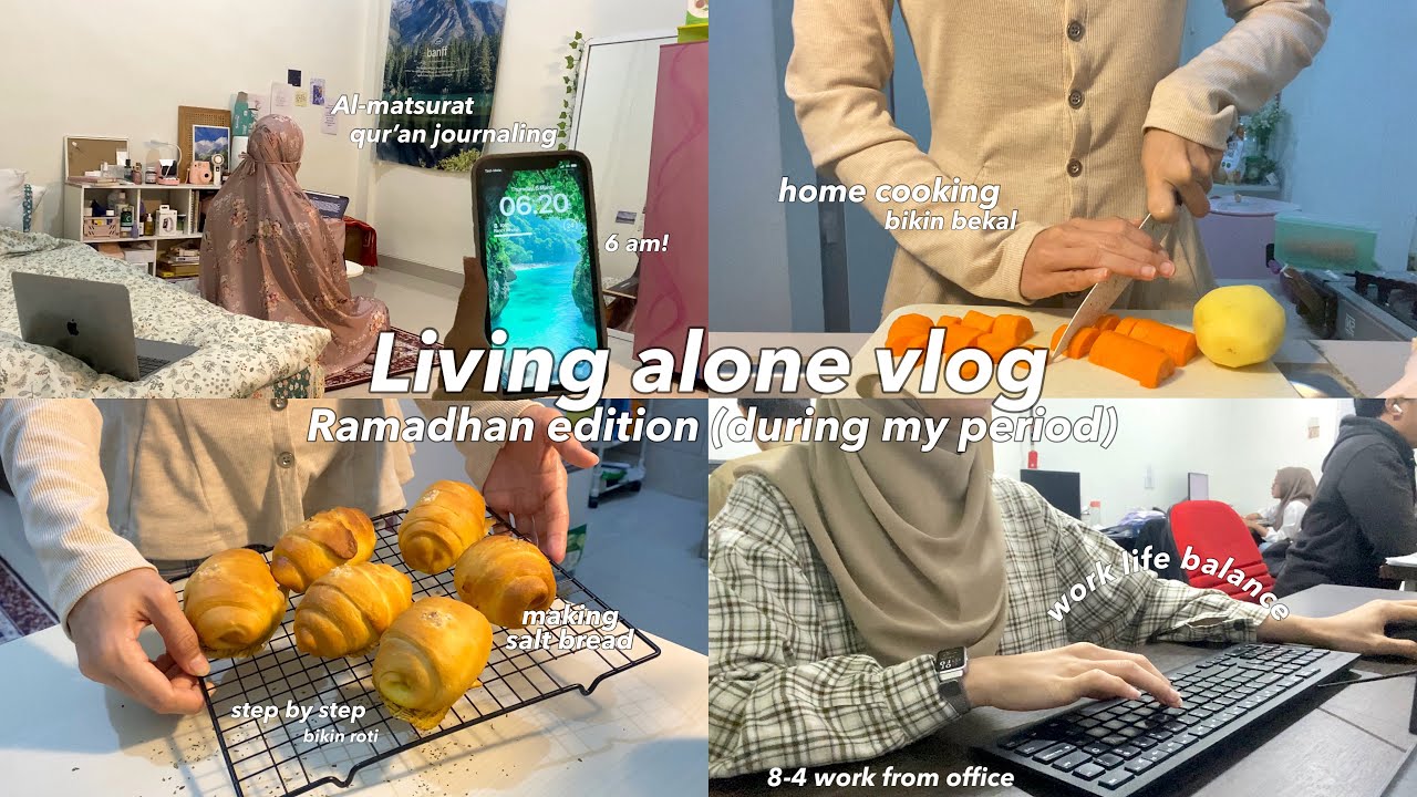 Living alone in Indonesia: Ramadan morning routine, qur’an journaling,baking salt bread,home cooking