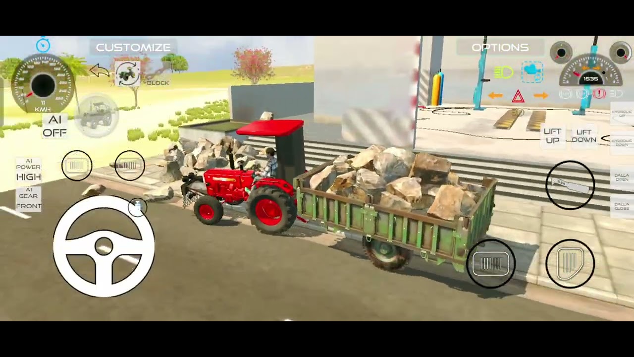 Desi Tractor Heavy Stone Transport Gameplay 🚜🪨#automobile 