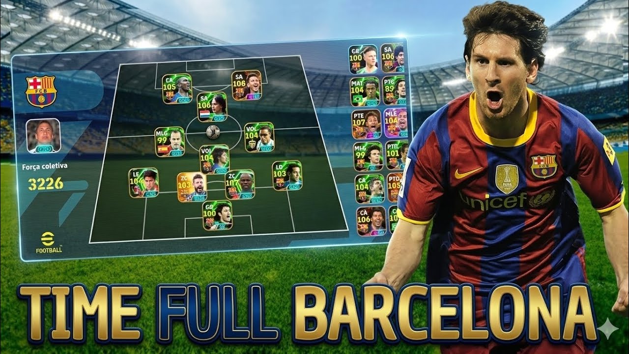 MONTEI TIME FULL BARCELONA NO POSSE DE BOLA E FUI PRA RANKEADA NO EFOOTBALL MOBILE | GAMEPLAY 