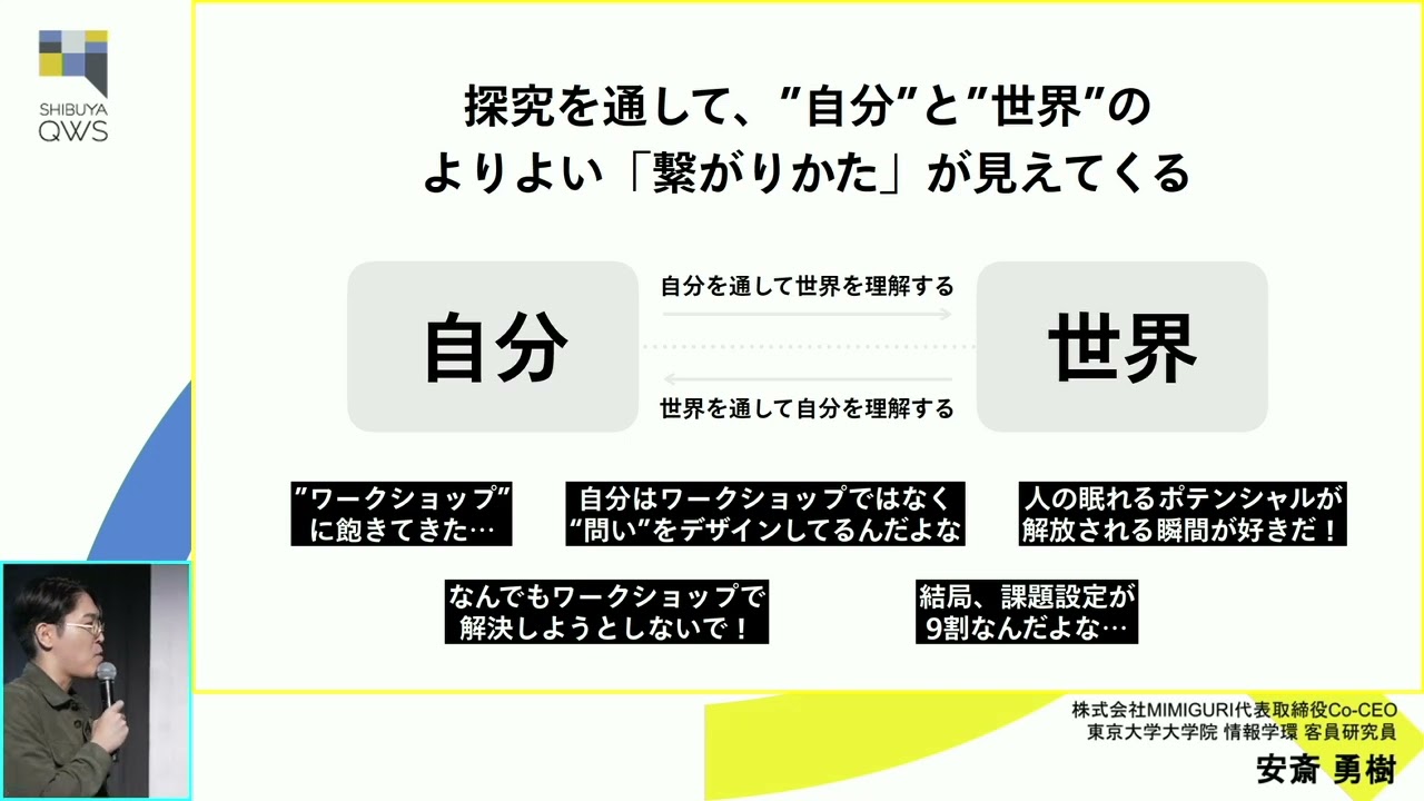 QWSステージ#20｜キーノートトーク｜安斎勇樹さん