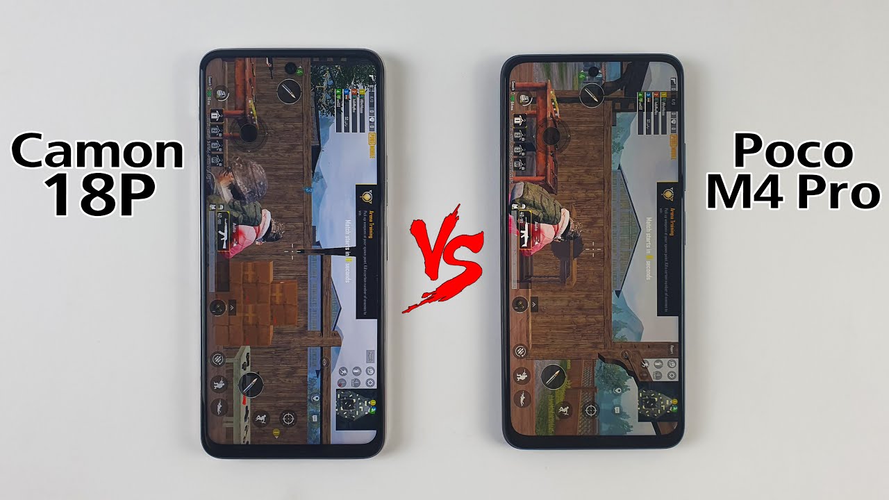 Tecno Camon 18P ( 8GB ) vs Poco M4 Pro ( 6GB ) PUBG TEST - Helio G96 vs Dimensity 810 5G PUBG TEST