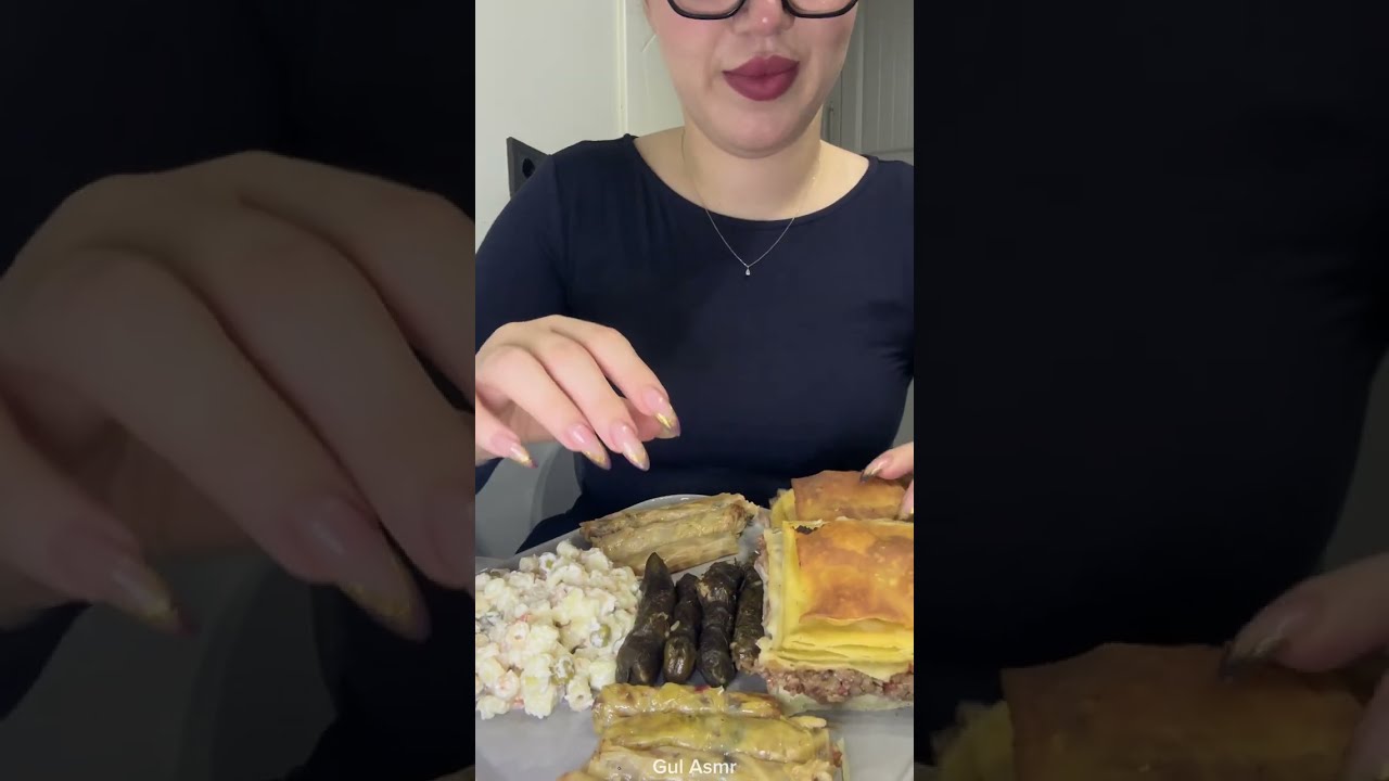 Gün Tabağı ASMR | Ev Yapımı Börek, Lahana & Yaprak Sarması, Makarna Salatası Mukbang 