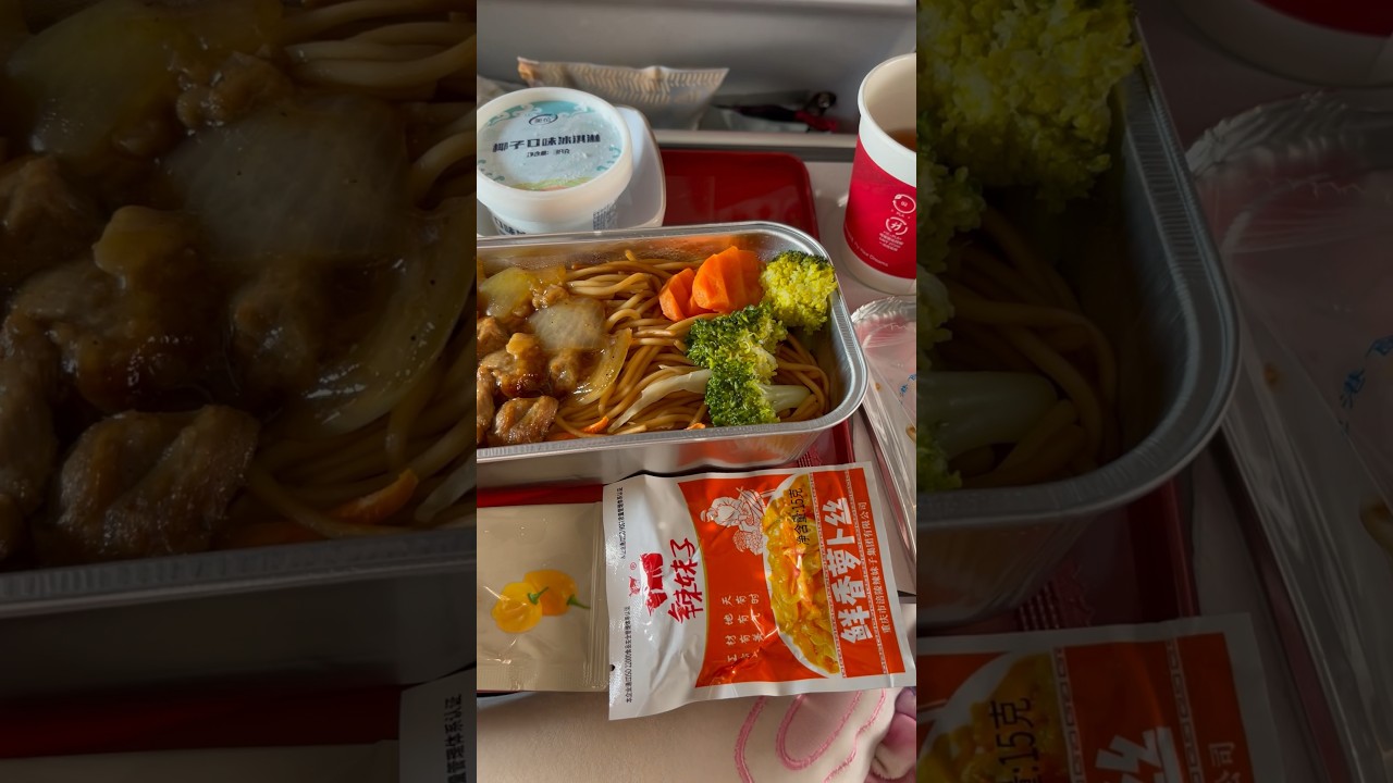 The best Chinese airline - Hainan Airlines, where the food is very tasty✈️🥗#travel #beijing #hainan