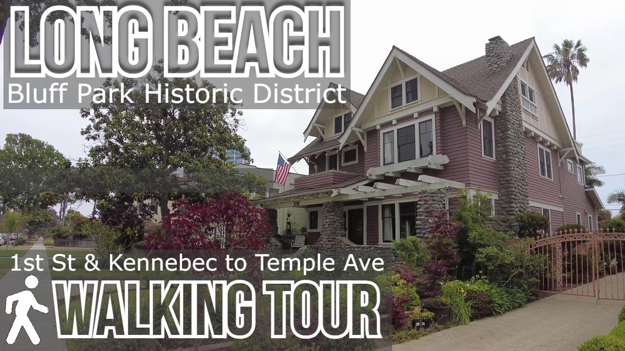 🏡 Bluff Park Historic District in Long Beach, CA | 4K Walk from 1st St. & Kennebec to Temple Ave.