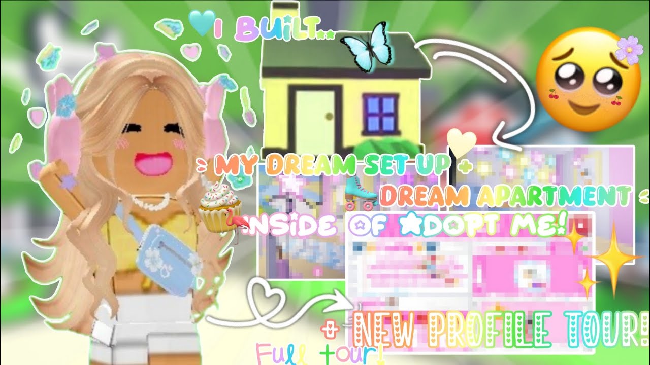 I built...my dream set up + Dream Apartment inside of adopt me! 😱✨️ + NEW PROFILE TOUR 🎀 *full tour*