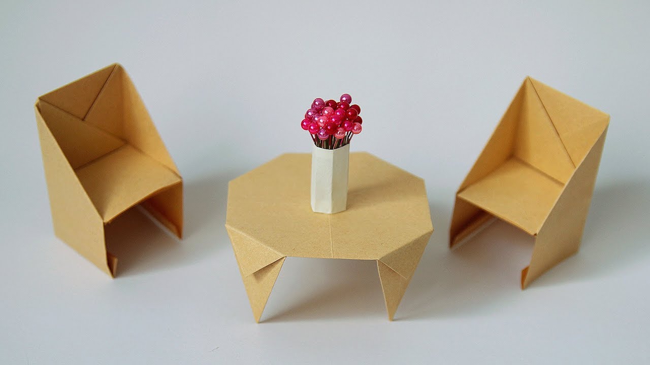 💫 Origami Table 💫 How to fold a Circle Table &bull; C&aacute;i b&agrave;n &bull; Table