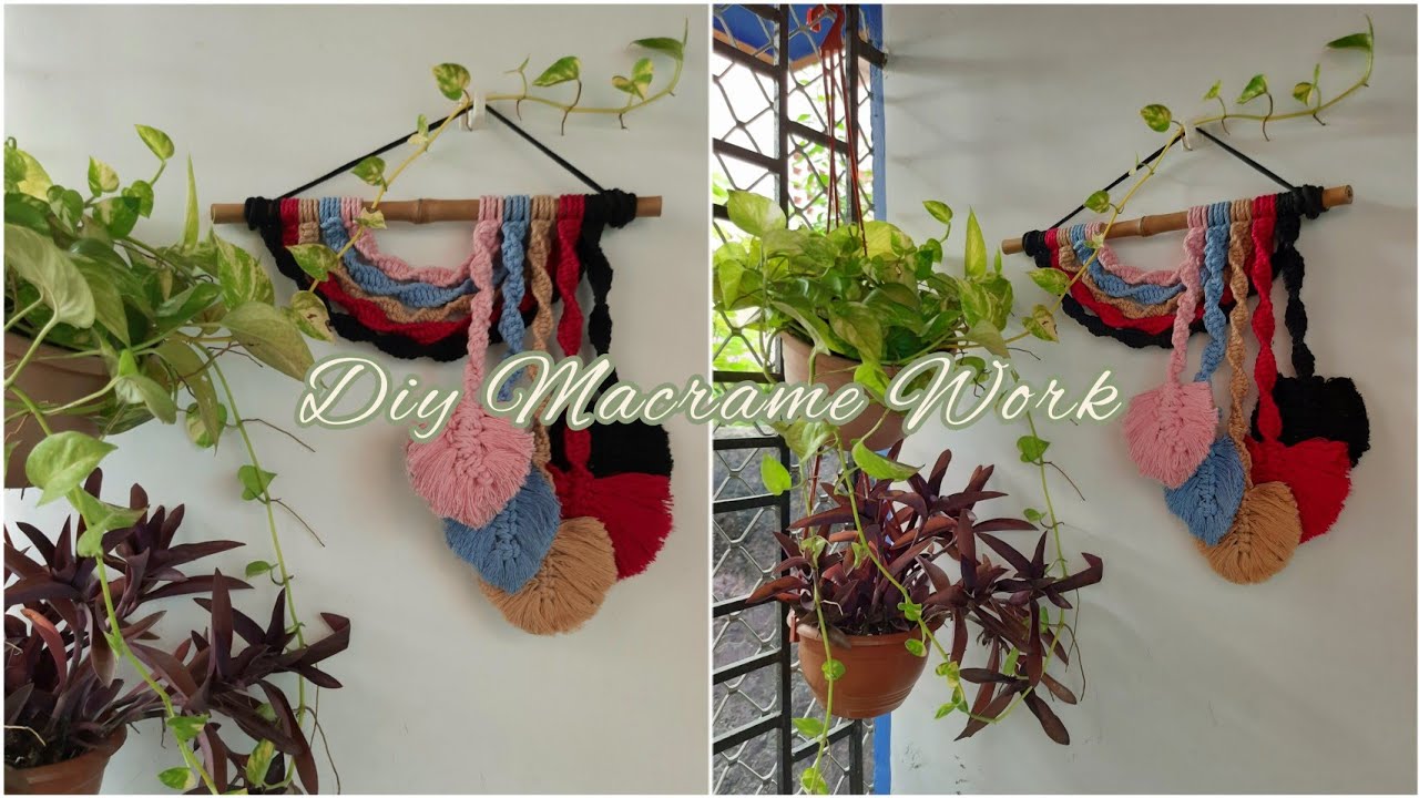 MACRAME WALL HANGING || DIY MACRAME WORK || MACRAME WALL DECOR IDEAS || MACRAME LEAF ||