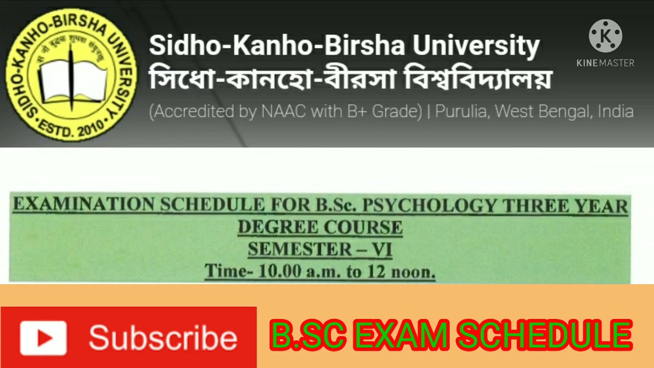 SKBU  B.SC  EXAM SCHEDULE 2021##SIDHO KANHO BIRSHA UNIVERSITY, PURULIA## B.SC EXAM NOTICE