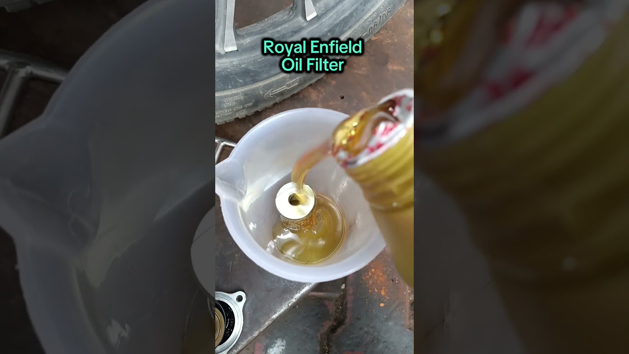 Royal Enfield Classic 350 New Oil Filter Install || #service #oil #filter #royal #enfield #shots