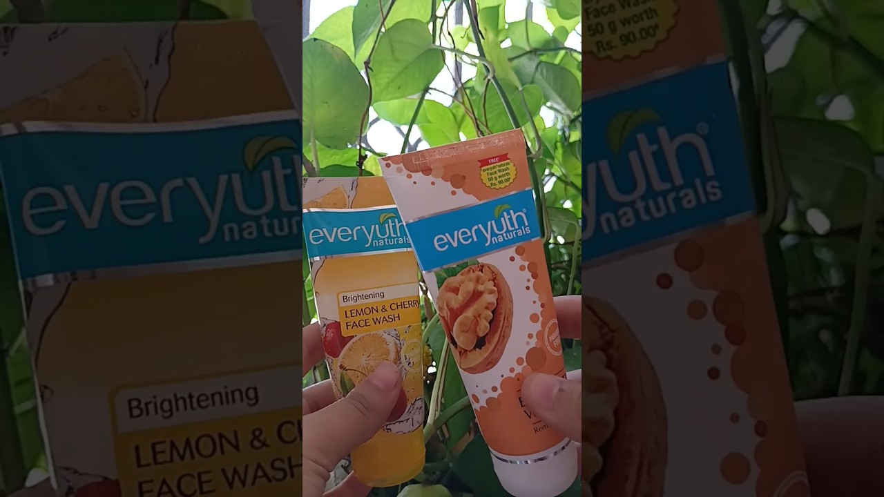 everyuth natural products (Exfoliating walnut scrub and lemon & cherry facewash 🩷