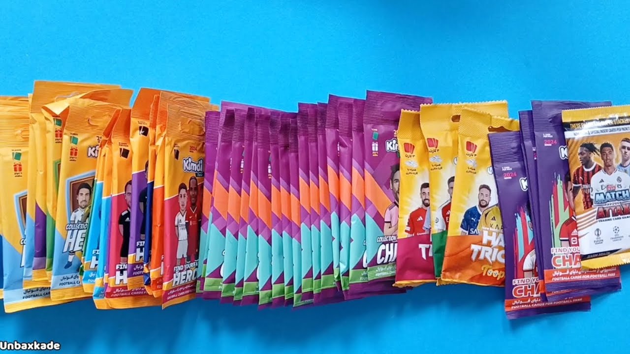 آنباکس بسته های فوتبالی کیمدی ، توپچی ، match attax