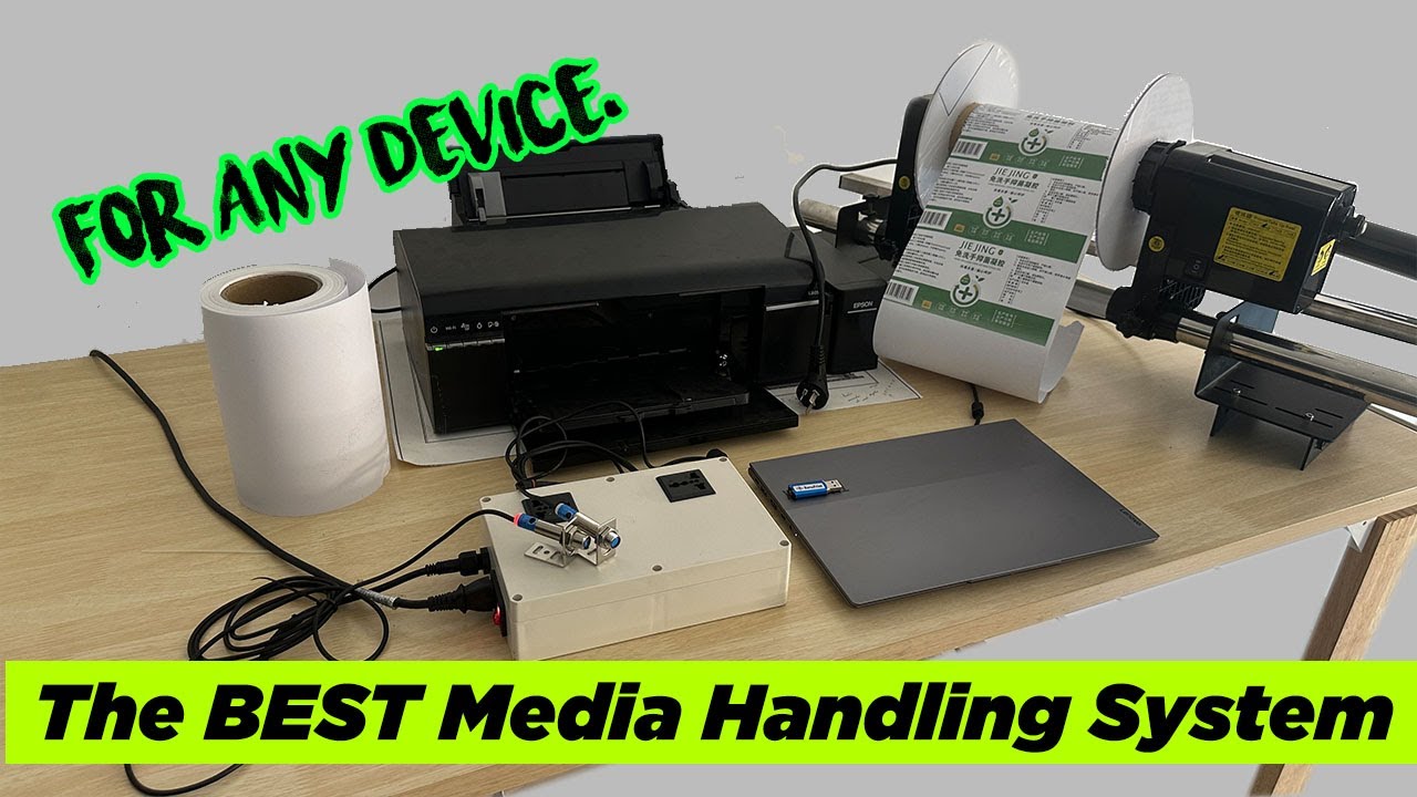 Roll Media Handle System, take up and feeder for Roll Printer, Roll Cutter.