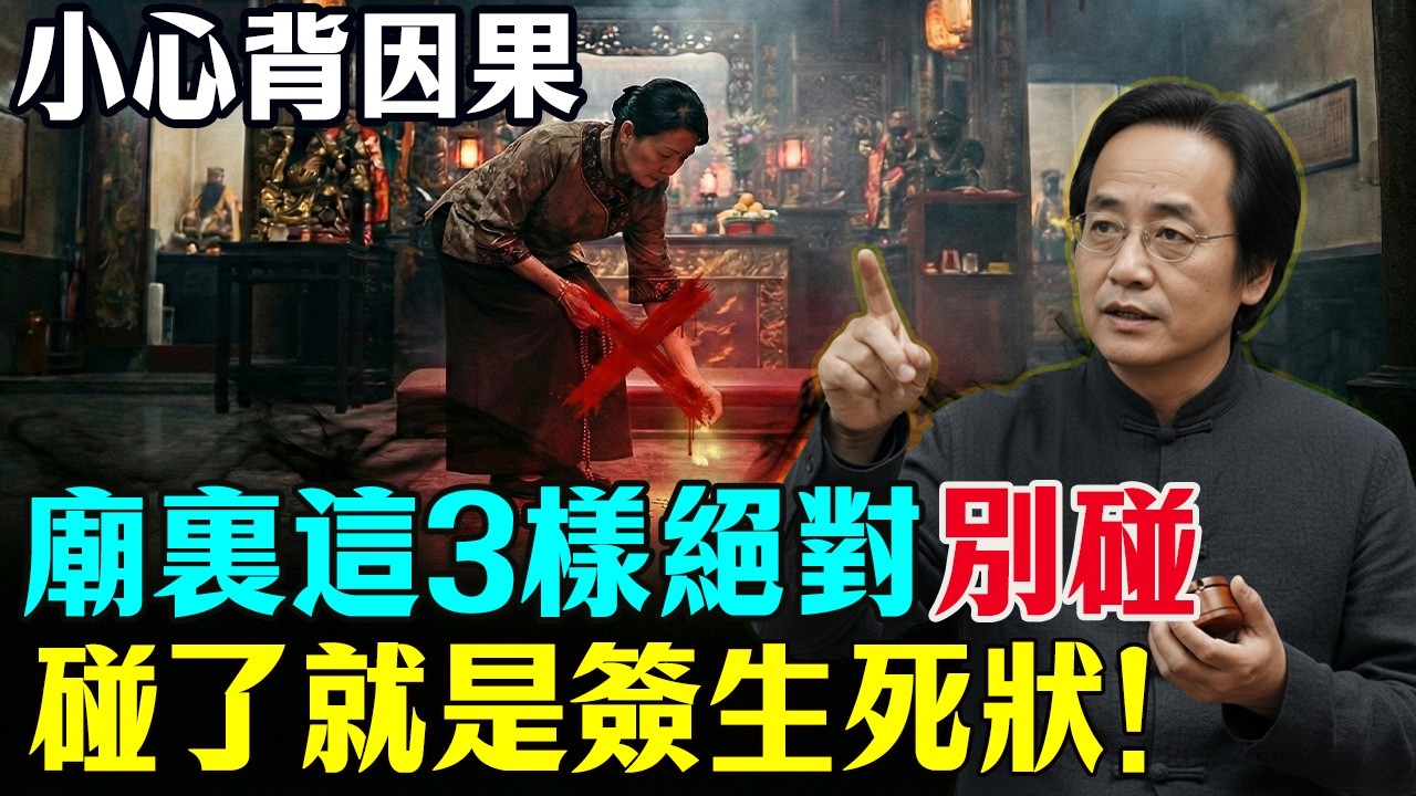 倪海廈：進寺廟千萬別亂摸，這3樣東西一下都不能碰，碰了就是簽「生死狀」！#倪海廈 #修行 #拜佛   #寺廟禁忌 #因果報應 #靈異  #改運  #易經 #心暖流 #春節拜拜