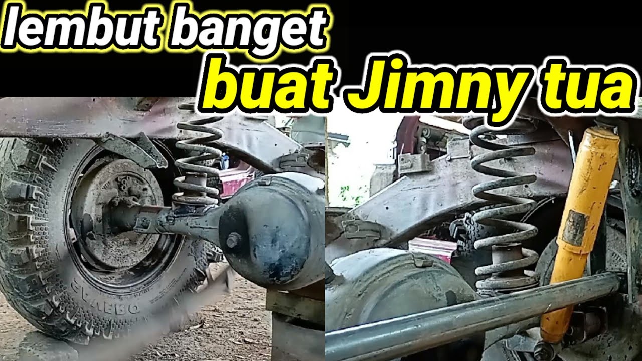 proses pemasangan per keong di Suzuki Jimny tua