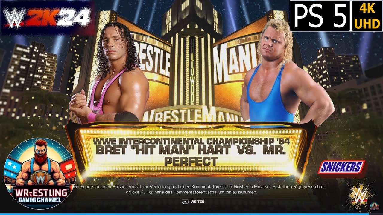 WWE 2K24 - Bret Hart vs Mr Perfect - PS5