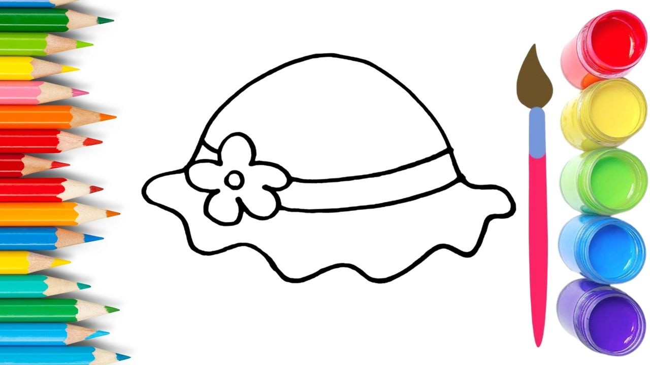 How To Draw cute Hat Drawing, Painting & Coloring For Kids and Toddlers_🌈🎨