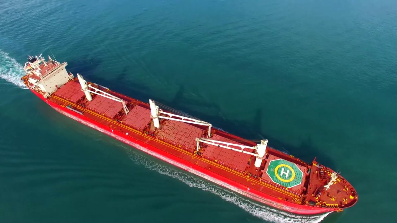 Bulk ship arriving and discharging at Belview Port, Waterford