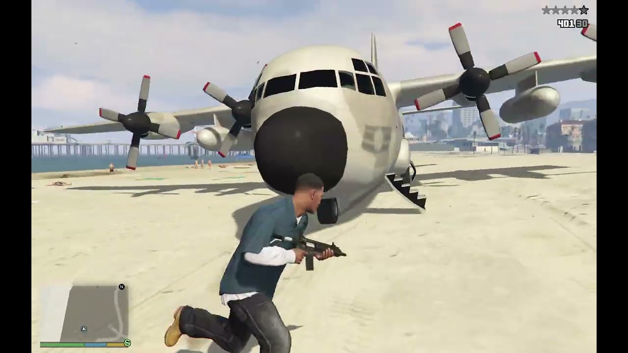 GTA 5 Franklin Drove Around With AC-130 Around Los Santos