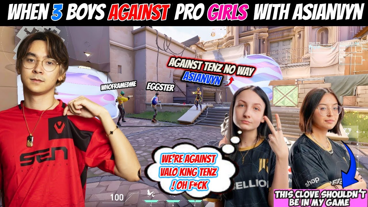 TenZ Eggsterr & Whoframedme Randomly Faced Asianvyn & 2 Pro Girls SR Sarah SR meL in Ranked