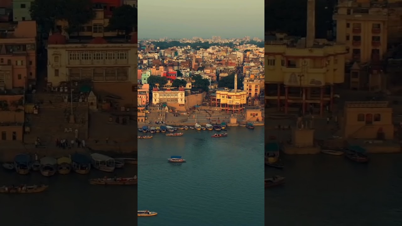 Varanasi Ganga Ghat ll Varanasi City ll Drone shot ll वाराणसी गंगा घाट