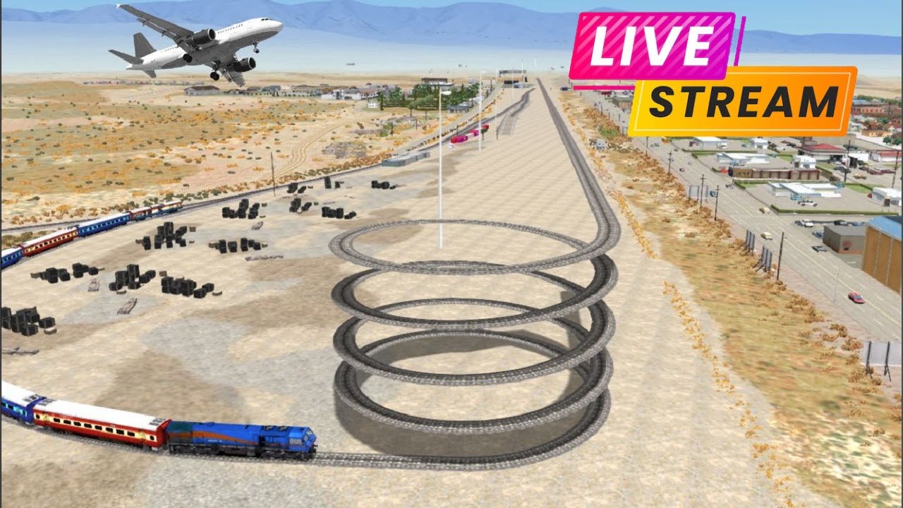 High Speed Train Vs Impossible Weird Spiral Upward Rail Tracks | BeamNG.Drive | Train Simulator 2024