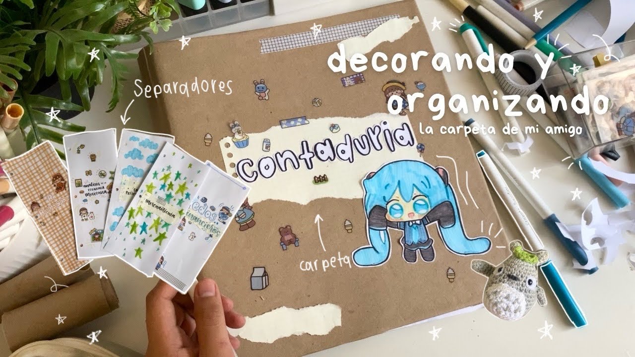 decorando y organizando la carpeta de mi amigo📓🐰