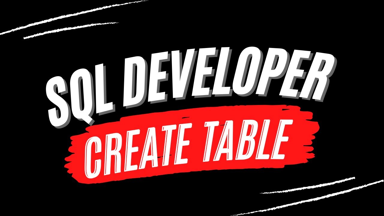 Создать таблицу внутри SQL Developer