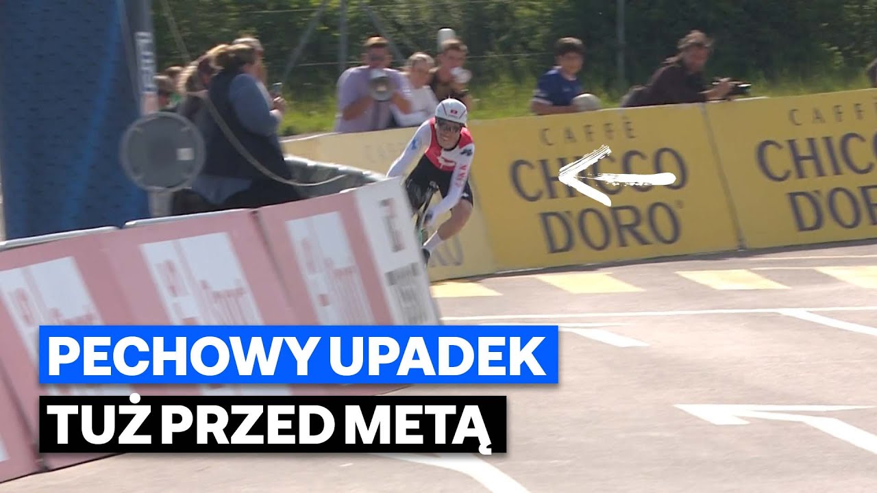 Szwajcarski kolarz nie wyrobił się na zakręcie i przejechał po barierce