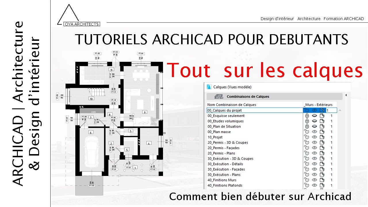 ARCHICAD |  LES CALQUES, COMBINAISONS DE CALQUES DANS ARCHICAD  (FORMATION GRATUITE Pour débutants)