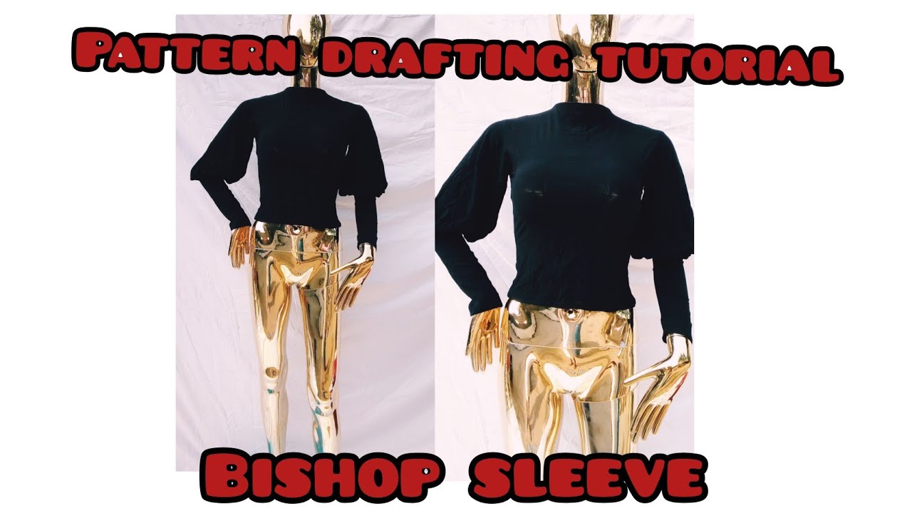 How to draft a basic Bishop sleeve.#pattern drafting tutorial