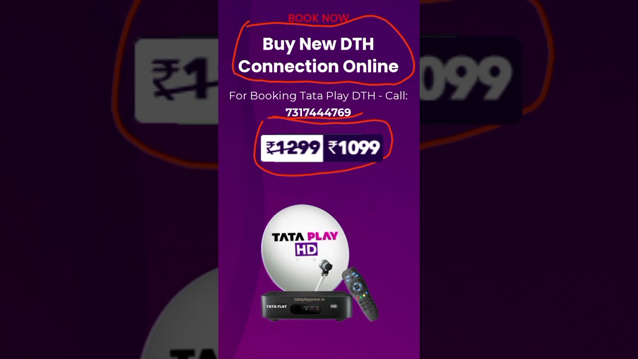 Buy New DTH Connection Online #tataplayprice Tata Play Connection