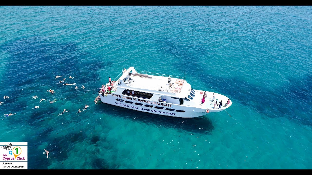 4K- The Real Glass bottom boat Aerial video ( Paphos,Cyprus)-DRONE VIDEO