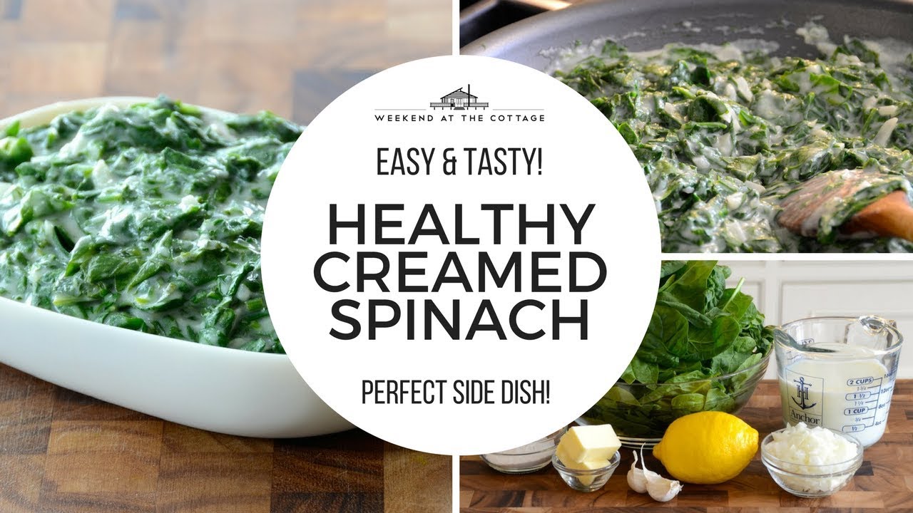 1-Minute Video! HEALTHY CREAMED SPINACH recipe!