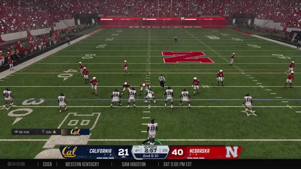 College Football 26 - TGT OD - 2030 - Week 5 - California @ Nebraska