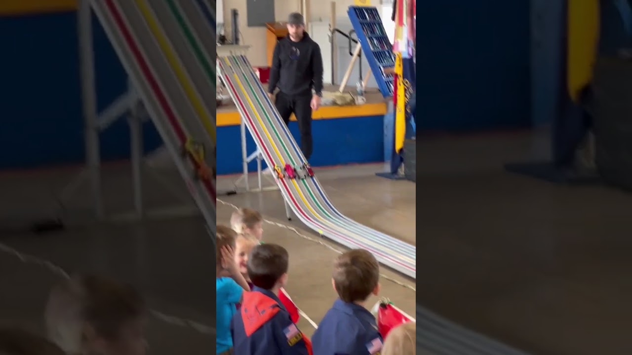 Winning two Pinewood Derby races for Cub Scouts - #shortvideo #youtubeshorts