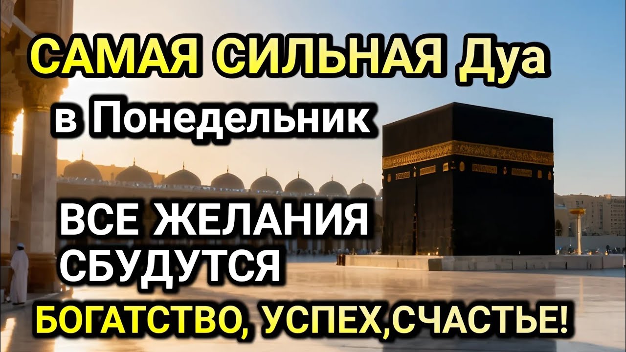 САМАЯ СИЛЬНАЯ ДУА в Понедельник! ЖЕЛАНИЯ СБУДУТСЯ, ПРОБЛЕМЫ ИСЧЕЗНУТ!БОГАТСТВО, УСПЕХ,СЧАСТЬЕ!